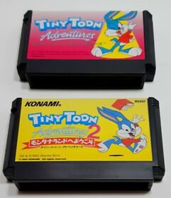 Tiny Toon Adventure 1 2 SET Nintendo Family computer Soft Cartridge Only KONAMI