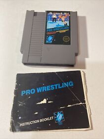 Pro Wrestling Nintendo NES Video Game Cart & Manual Tested Working