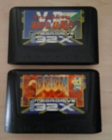 2 Sega Megadrive 32X Games Virtua Racing Deluxe Doom
