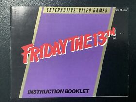 Friday the 13th NES Nintendo Instruction Manual Only