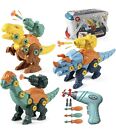 DIY Take Apart Dinosaur STEM Toys for Kids 3-8 with Storage Box Electric Drill