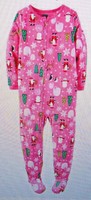 Girls Size 10 CARTER'S Holiday Pink Fleece Footed Pajama Blanket Sleeper  New 