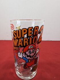 Super Mario Bros. 2 Nintendo NES Era Promotional Glass 1989 - One Glass