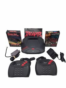 Atari Jaguar Console 2 Controllers, 2 Games, Power, Team Tap + More! - TESTED🔥
