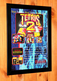 1993 Tetris 2 Nintendo SNES NES Game Boy Vintage Poster / Ad Page Art Framed