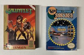 Nintendo NES Games Gauntlet (Game, Box, Manual) & Hollywood Squares (Game & Box)