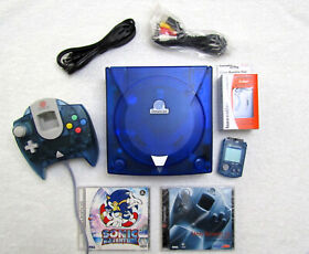 Official Sega Dreamcast Clear Blue Console Controller New System Clock VMU Sonic
