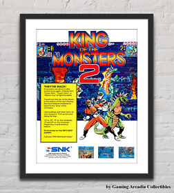King Of The Monsters 2 Neo Geo AES Arcade Glossy Promo Ad Poster Unframed G6356
