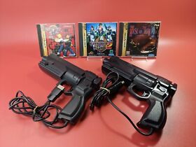 Virtua Cop 1 2  The House of the Dead Gun Controller 2SET Sega Saturn Lot5 Japan