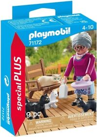 NEW SEALED PLAYMOBIL 71172 Special PLUS Granny with Cats 9 Pc Toy Set USA SELLER