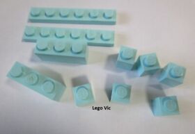 LEGO Aqua 3005 x6 Brick 1x1 3622 x2 1x3 3666 x2 Flat 1x6 Belville 5850 A88