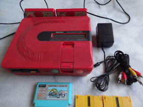 SHARP Twin Famicom Console System AN-500R Red Tested [Maintained Belt Replaced]