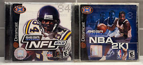 NFL 2K2 (Sega Dreamcast, 2001)w/ manual + Sega SportsNBA 2K1 W/ manual BUNDLE