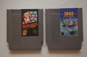 Lot of (2) Super Mario Bros. & 1943: Battle for Midway Nintendo NES (Cartridges 