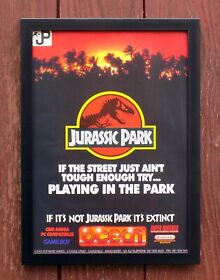 Jurassic Park (1993) - Amiga/SNES/NES - Black Framed A4 Poster Magazine Advert