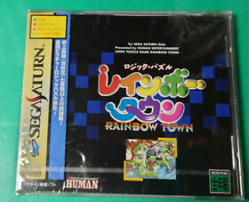 Sega Saturn SS  Logic Puzzle Rainbow Town Japanese Version Free Shipping