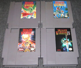 Dragon Warrior I II III IV (Nintendo NES) Lot of 4, Authentic, Saves