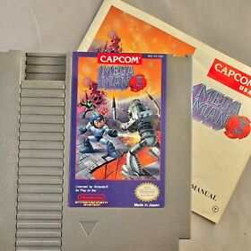 Mega Man 3 (Nintendo NES, 1990) Cartridge With Manual