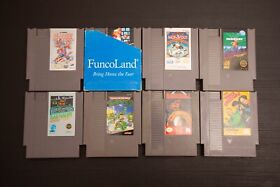 NES Lot of 8 games TMNT, Mario, Stooges, Rad Racer & More cleaned, tested