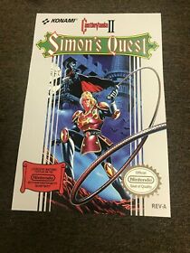 Castlevania 2 II Simon's Quest NES Nintendo Video Game Art Poster - 12" x 18"