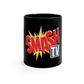 Smash TV NES Logo 8-Bit Pixel Art Retro Gaming 11oz Black Mug