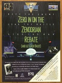 Heir of Zendor Sega Saturn 1996 Vintage Print Ad/Poster Authentic Game Art Rare!