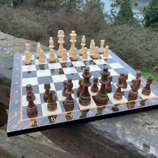 Chess Set Queen's Gambit Wood Chess Board Carved Wooden Chess Pieces Gift Idea
