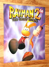 Rayman 2 The Great Escape / Tonic Trouble Vintage N64  Dreamcast PS1 Poster 1999