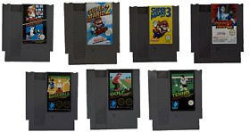 NES Game Bundle Super Mario 1, 2, 3 Mega Man 2, Baseball, Tennis, Golf & Top Gun