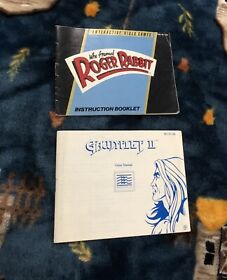 Nintendo NES Video Game Instruction Manual Lot of 2! Roger Rabbit + Gauntlet II