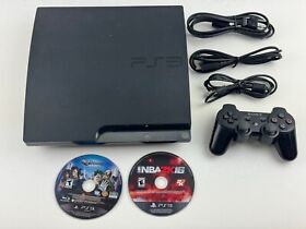 Sony PlayStation 3 PS3 Slim CECH-2501A 160GB Black Console Bundle Tested