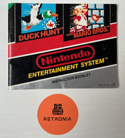 Manuale di istruzioni di gioco Super Mario Bros / Duck Hunt Nintendo NES VERSIONE UK
