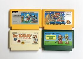 Famicom Mario series 4-piece set Super Mario Brothers Dr. Mario Golf Cartridge