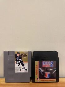 Wayne Gretzky Hockey & RBI Baseball 2 (Nintendo NES) Carts Only Untested