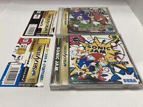 Lot 2 Sonic Jam & R Sega Saturn Set SegaSaturn SS Japan JP Game w/Spine FedEX
