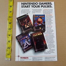 TENGEN video game PRINT AD nintendo NES gauntlet TETRIS pac man R.B.I.
