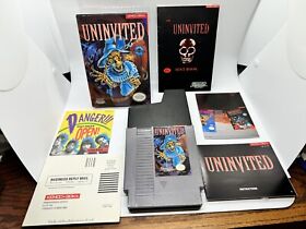 Uninvited NES Nintendo CIB Complete W/ Rare Hint Book Guide Near Mint!