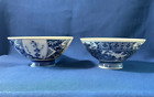 Set of 2 Japanese Rice / Dipping Bowls  Blue and white porcelain.  2