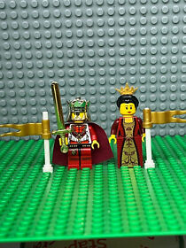 LEGO Kingdom Knight Lion King & Queen Minifigures Castle Sword Cape 10223 7188