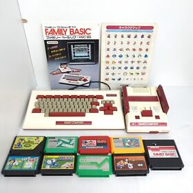 Nintendo Family Basic Keyboard for Japanese Famicom bundle 8 Games & Manual