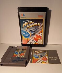 Marble Madness  With Manual- Genuine PAL - Nintendo NES Ex Video store rental. 