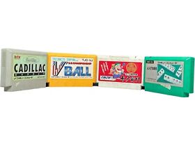 Lot of 4 Famicom NES Japan Import Games V-Ball Cadillac Sun Soft Mahjon Untested