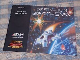 Destination Earthstar video game Manual Instruction Booklet Nintendo NES-VW-USA