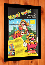 1993 Wario's Woods SNES NES Nintendo Vintage Small Promo Poster / Ad Page Framed