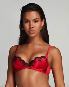 Agent Provocateur Molly Red Silk Bra 36C NWT