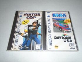 Virtua Cop & Daytona USA Long Box Case ☆☆ Authentic Complete (Sega Saturn) Games
