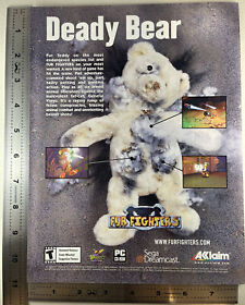 2000 Fur Fighters anuncio aclamado extraño Sega Dreamcast original vintage oso animal