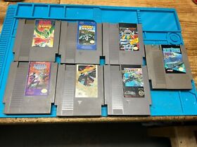 NES Game Lot Of 7 (Dragon Warrior, Street Fighter 2010, Etc) Tested And WorkingB