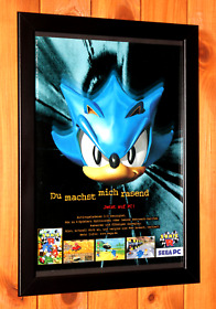 1998 Sonic R Sega Saturn GameCube PS2 Vintage Small Promo Poster Ad Page Framed