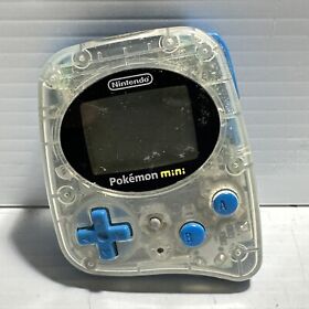 Nintendo Pokémon Mini Gaming Console Clear Blue Tested & Working
